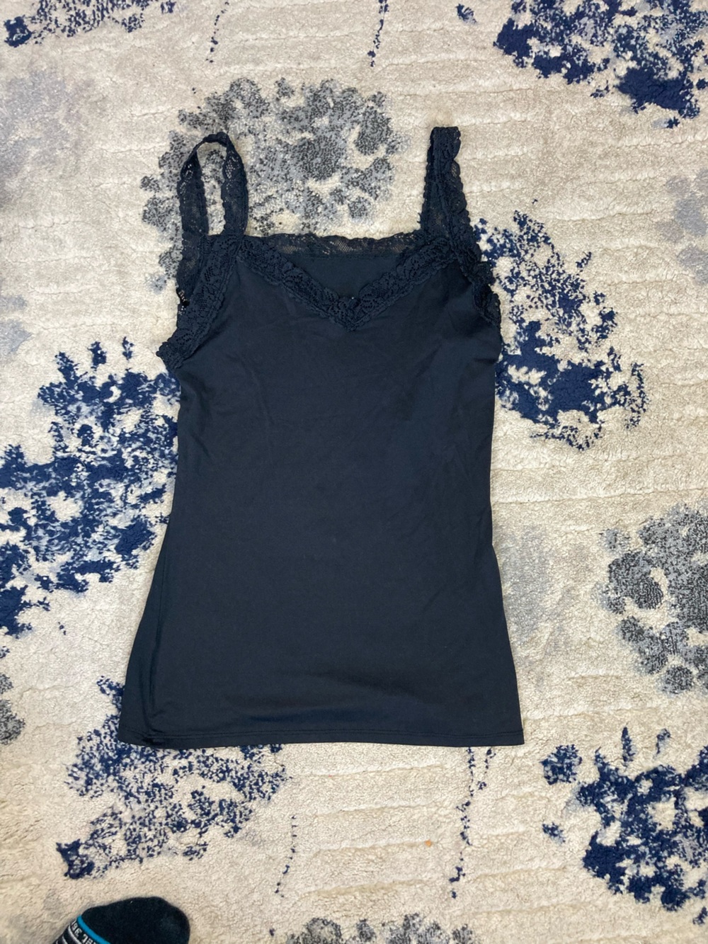 Vanity Fair Black Lace-Trim Camisole